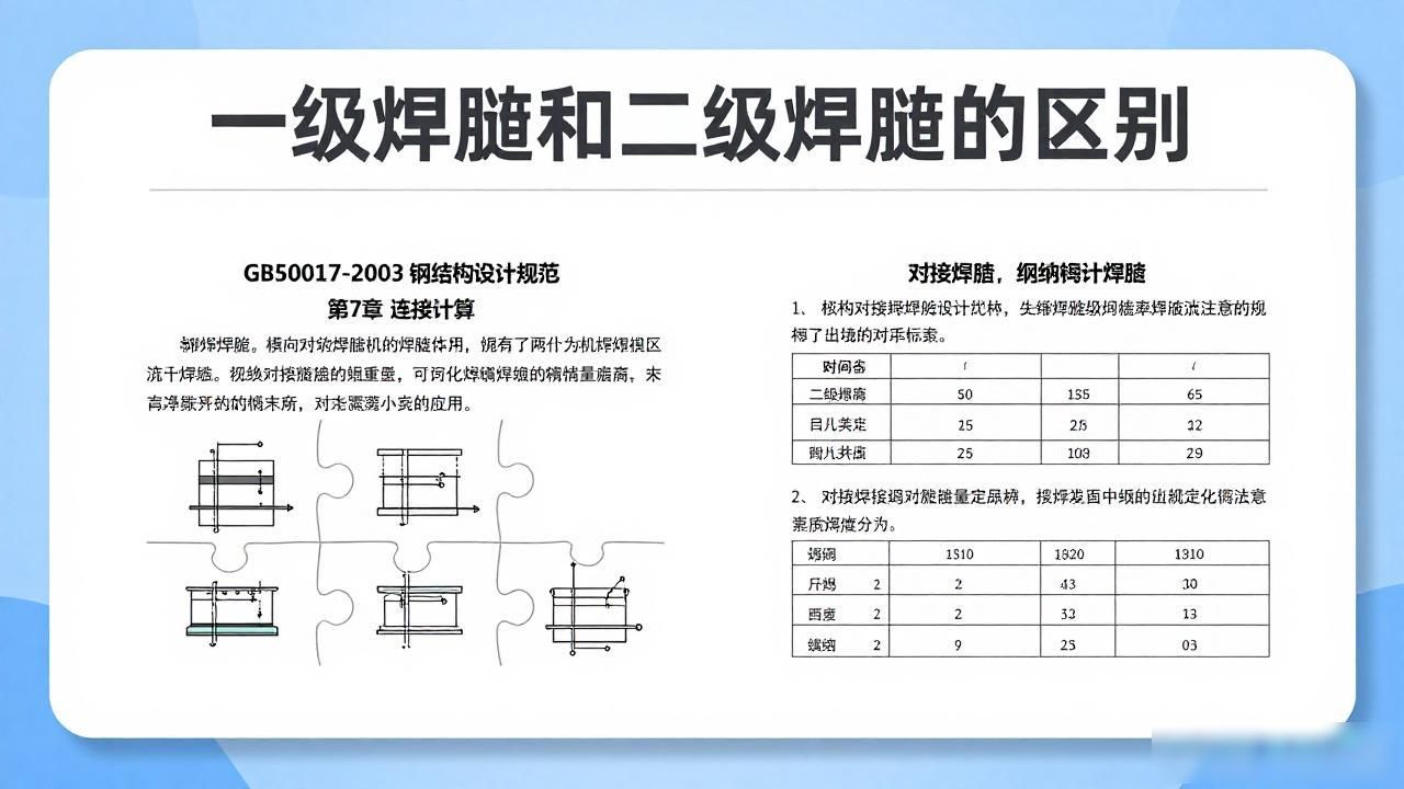 一级焊缝和二级焊缝的区别